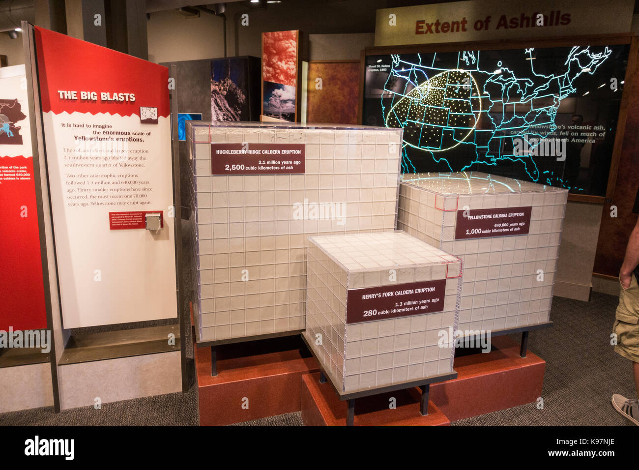 Information displays at the Canyon Village visitor center, at the