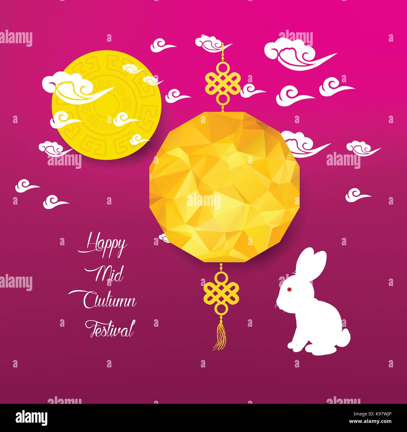 Mid Autumn Lantern Festival background. Chinese new year Stock Vector ...