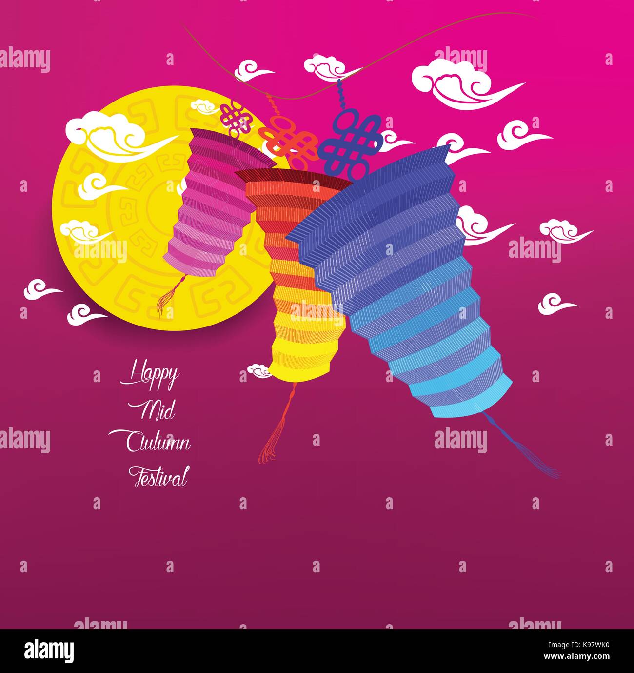 Mid Autumn Lantern Festival background. Chinese new year Stock Vector ...