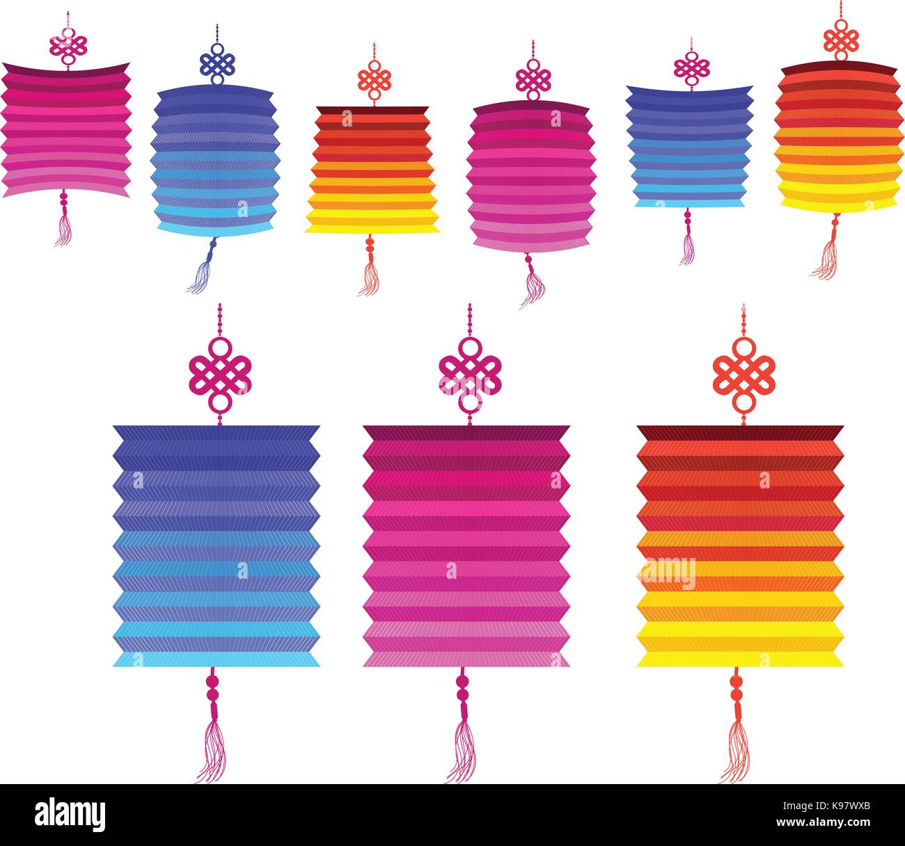 Chinese Lantern Collection Chinese New Year And Mid Autumn Festival Stock Vector Image Art Alamy
