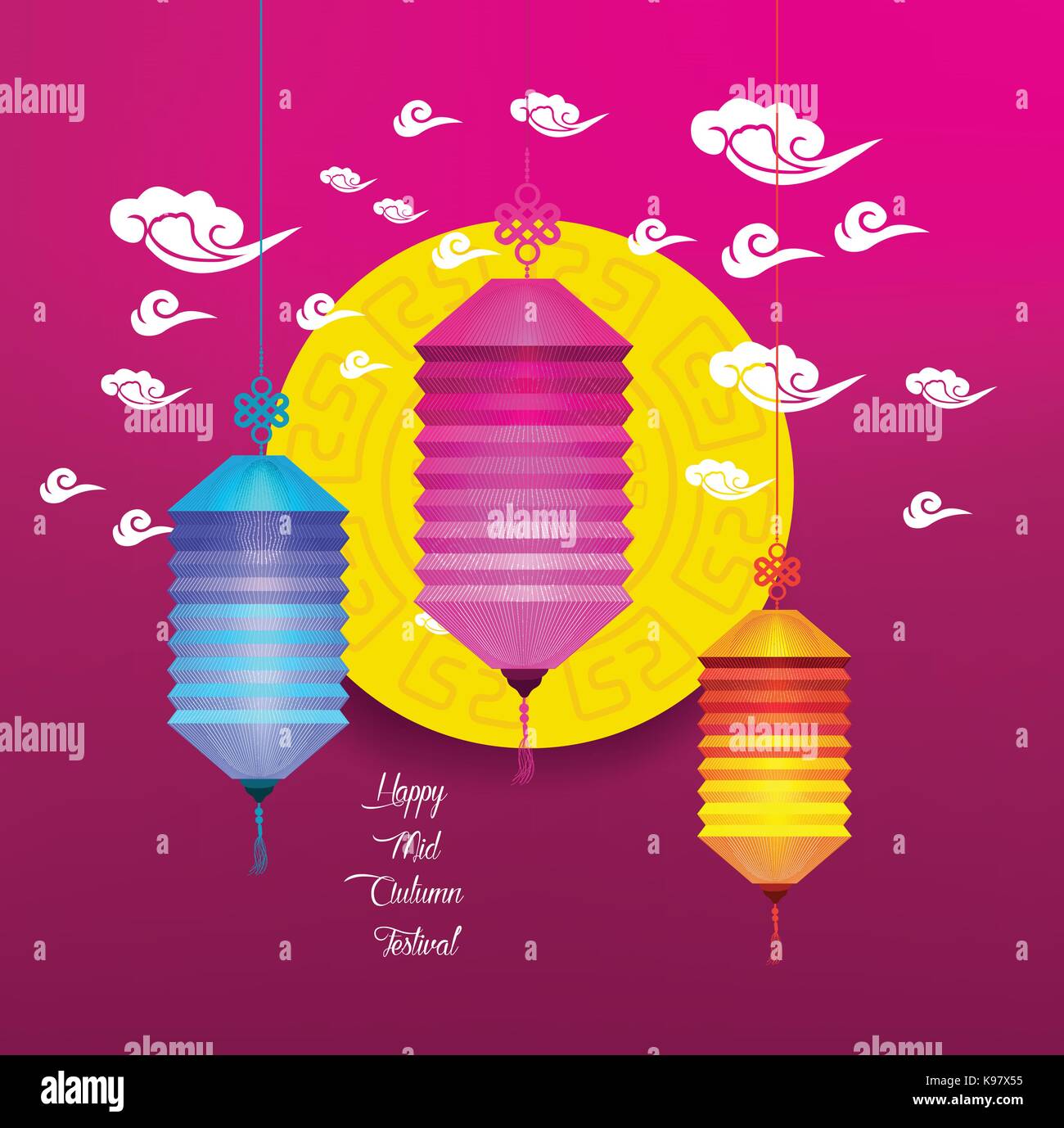 Mid Autumn Lantern Festival background. Chinese new year Stock Vector ...
