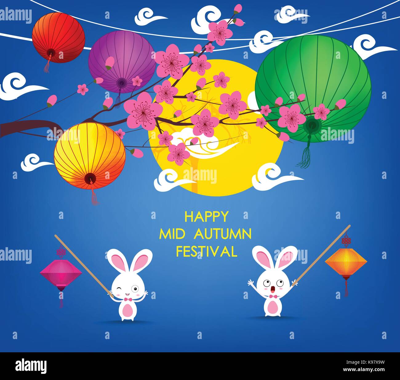 Full moon background for traditional of Chinese Mid Autumn Festival or ...