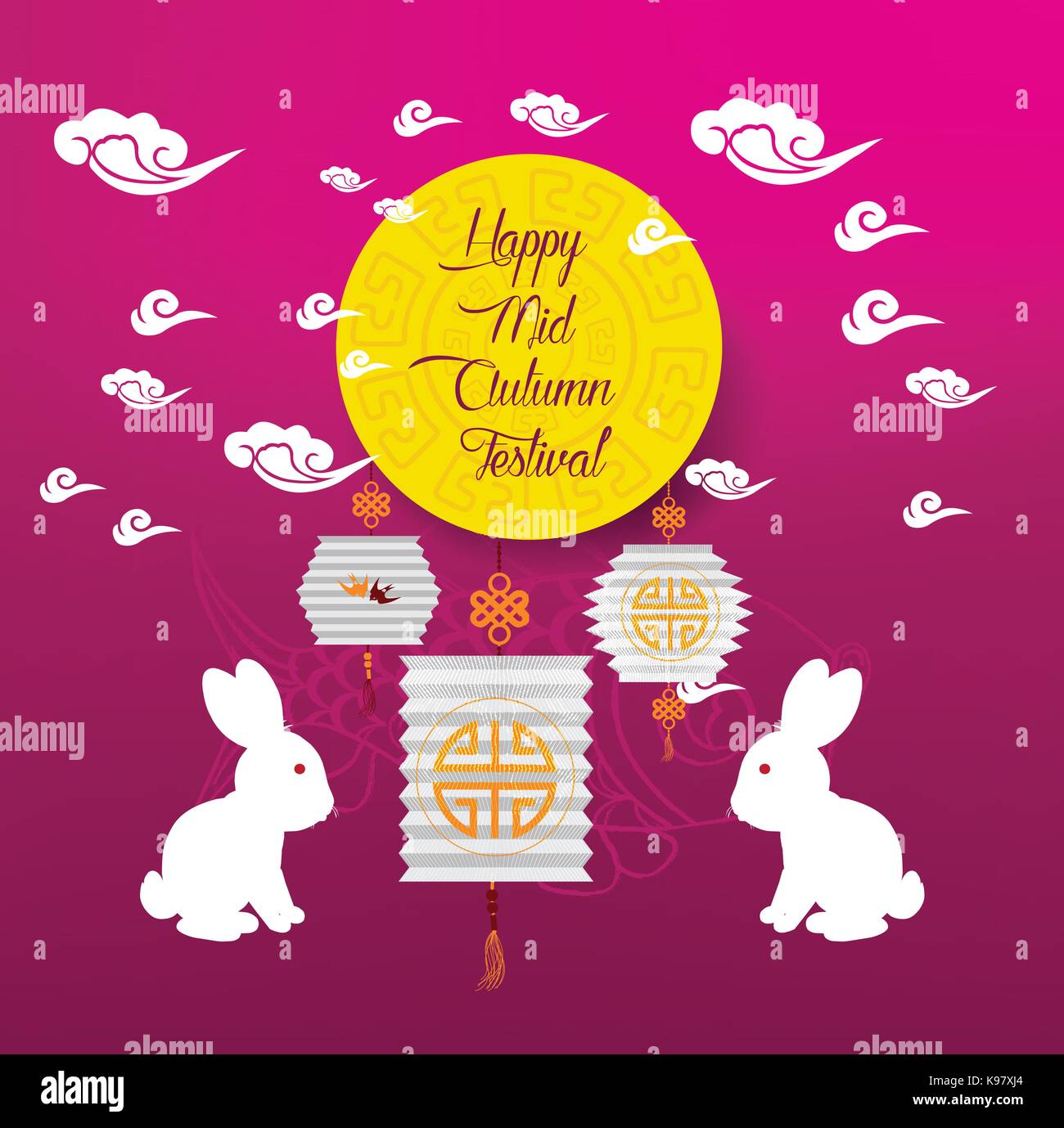 Mid Autumn Lantern Festival background. Chinese new year Stock Vector ...