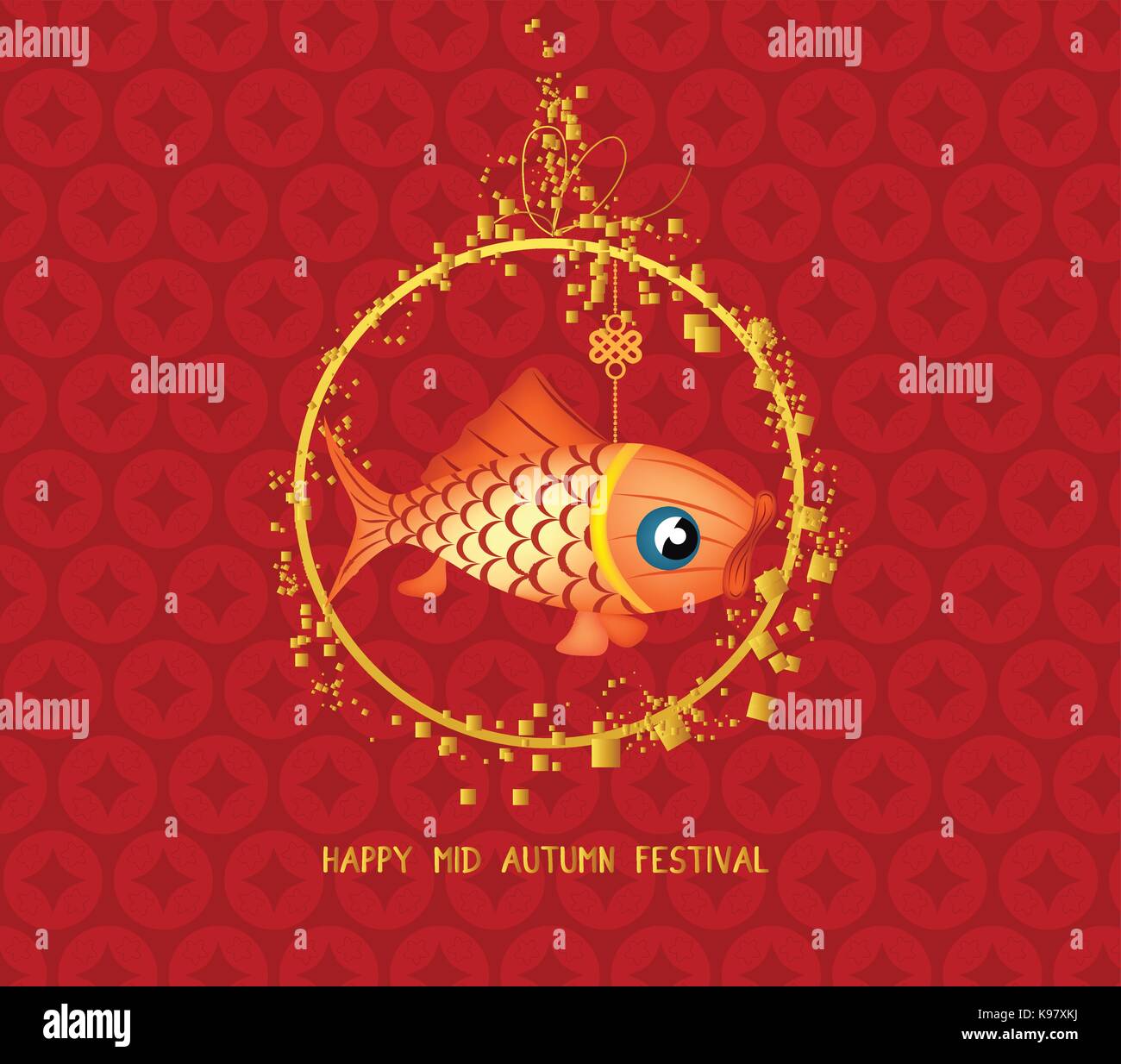 Mid Autumn Festival chinese background with carp lanterns Stock Vector ...