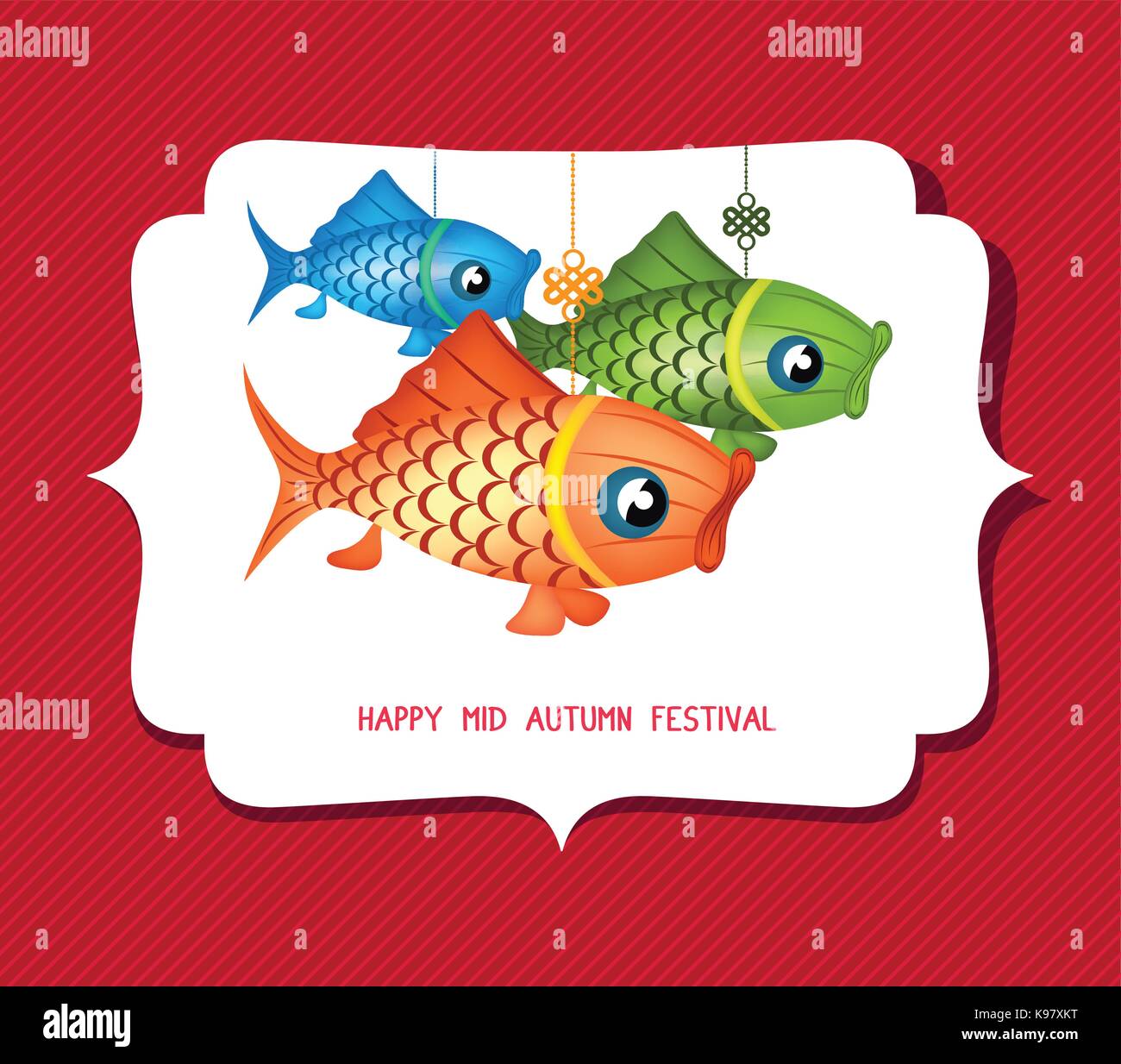 Mid autumn festival carp lanterns background design Stock Vector Image ...
