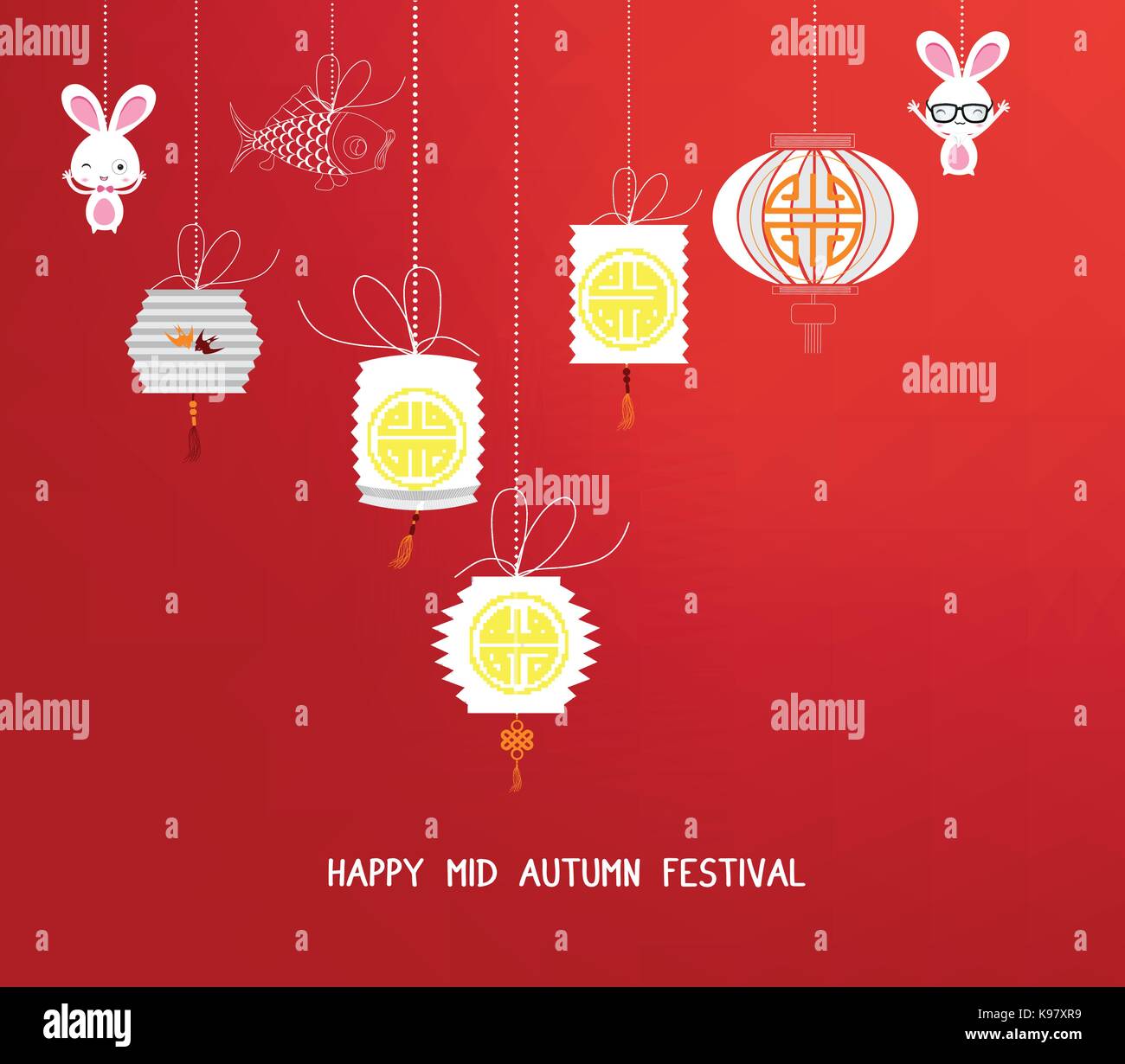 Sparkling mid autumn festival lanterns ornaments Stock Vector Image ...