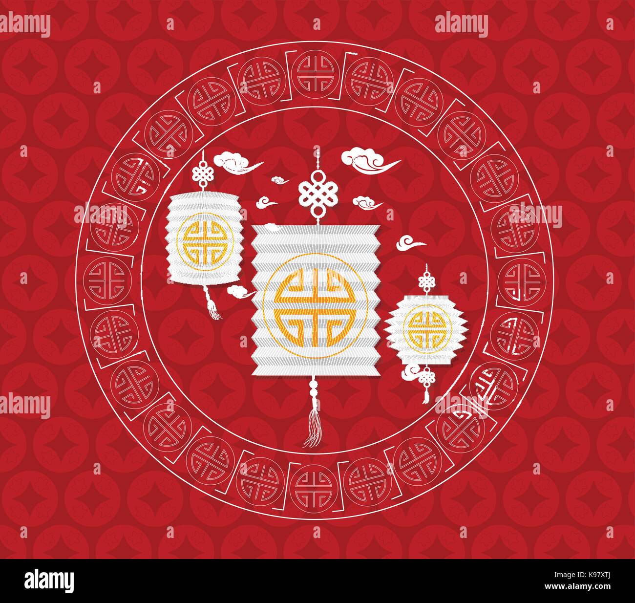 Mid Autumn Festival chinese background with lanterns Stock Vector Image ...