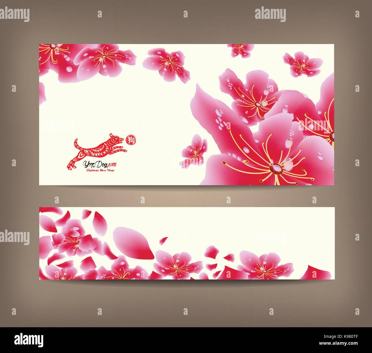 Spring Sale Banner Design With Sakura Blossom Chinese New Year