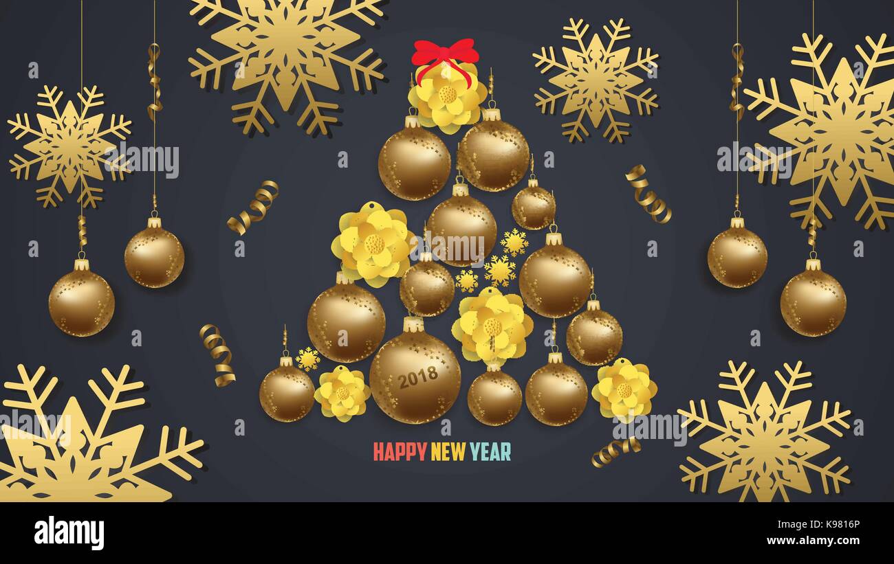 Luxury Elegant Merry Christmas and happy new year poster. Snowflake ...