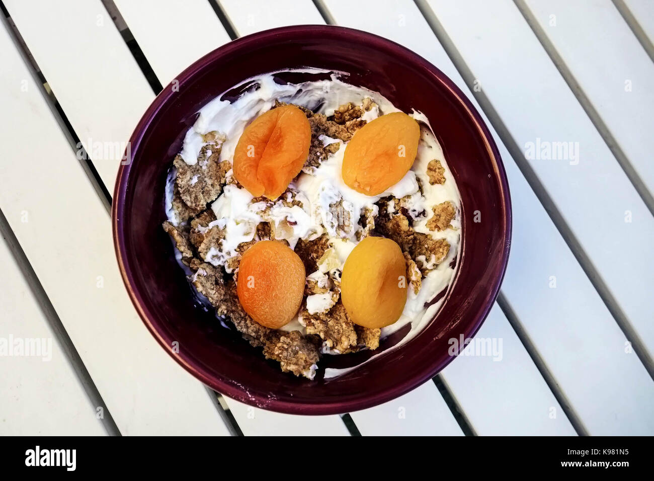 Greek Yoghurt with mixed fruit breakfast cereal Stock Photo Alamy