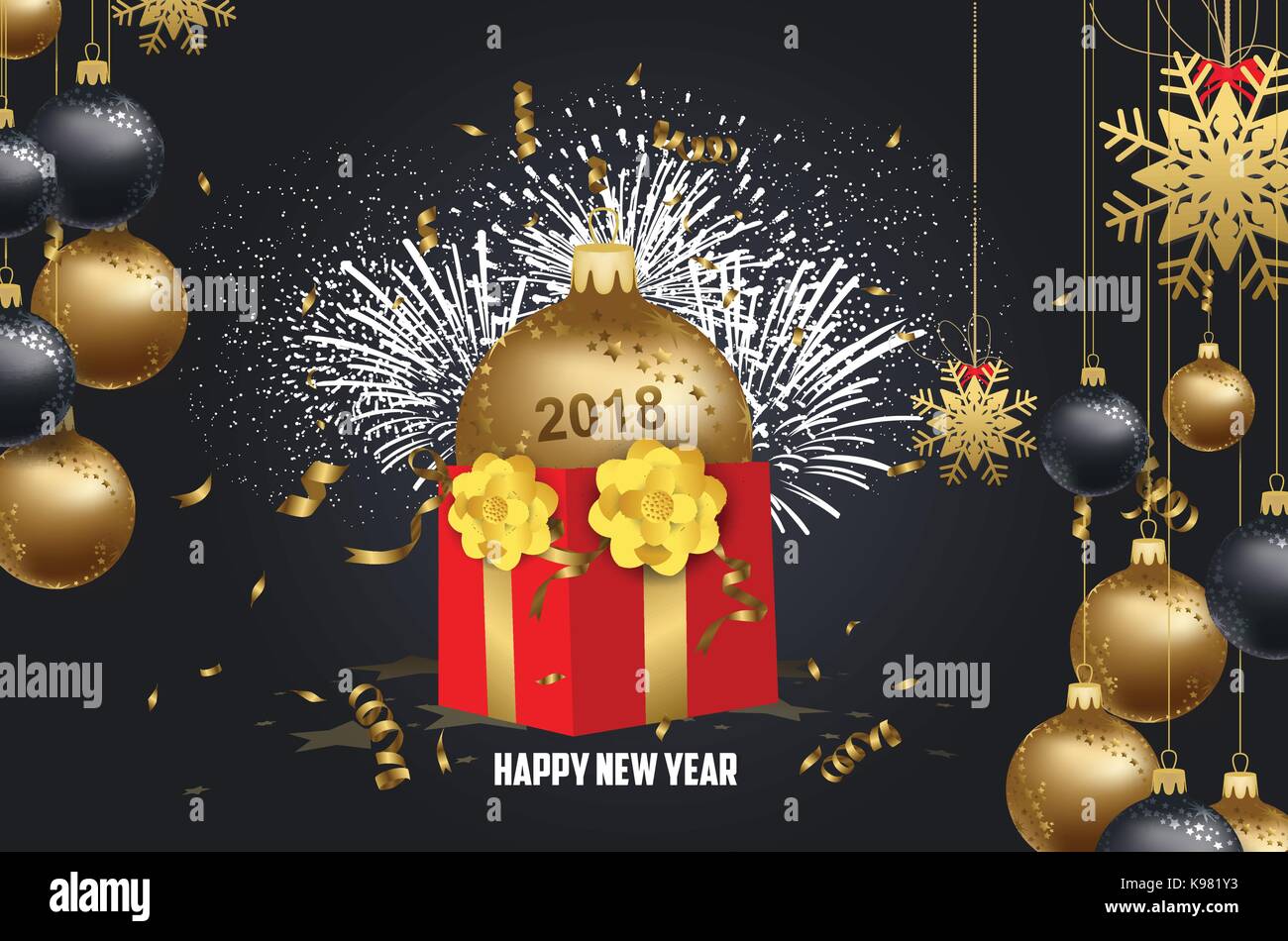 Luxury elegant Merry Christmas and happy new year gift poster. Confetti ...