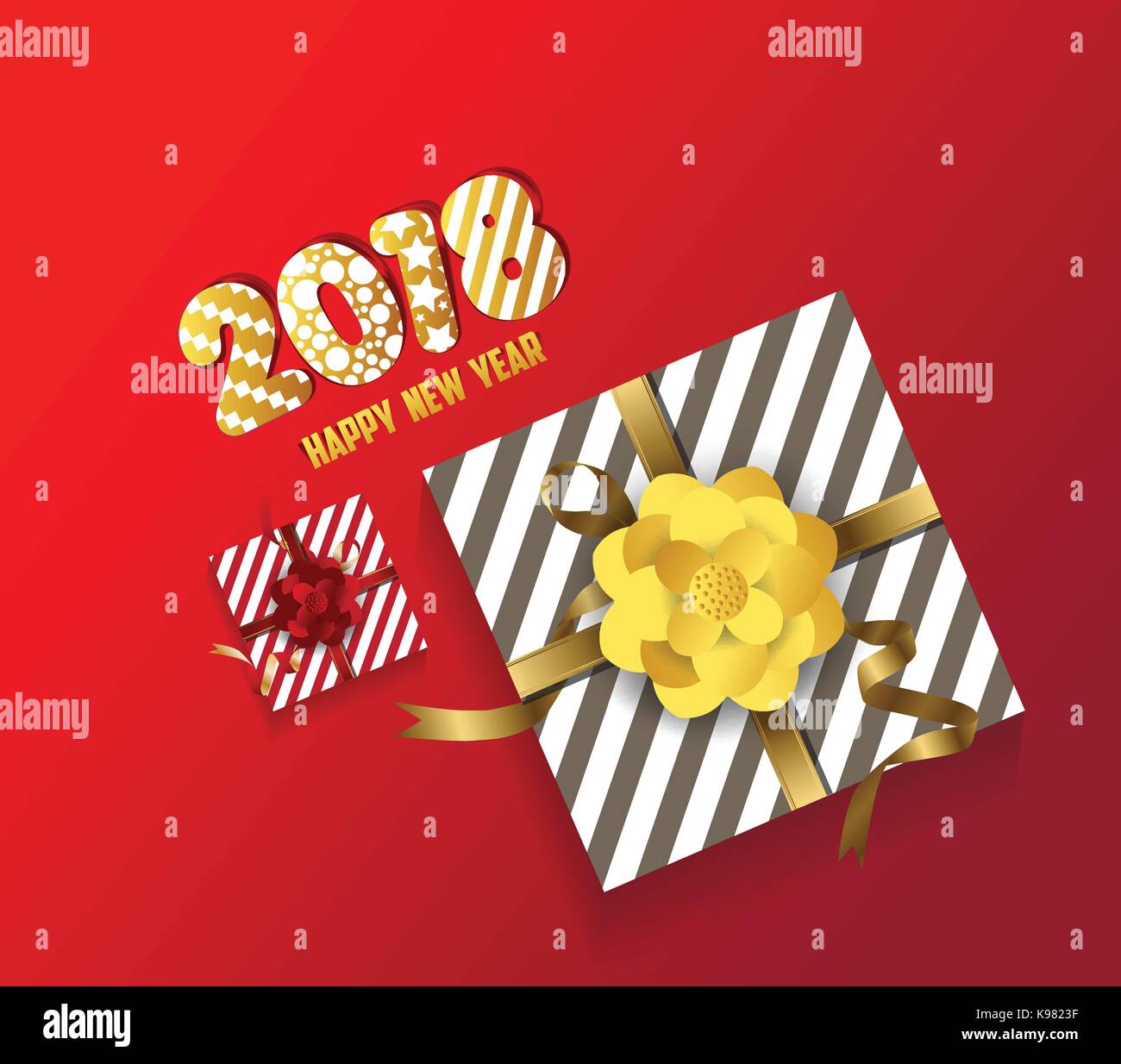 Color vector gift box, bows and ribbons .Happy new year Stock Vector ...