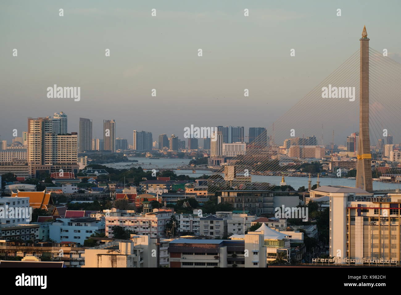 Rama VIII Bridge Bangkok, Thailand Stock Photo