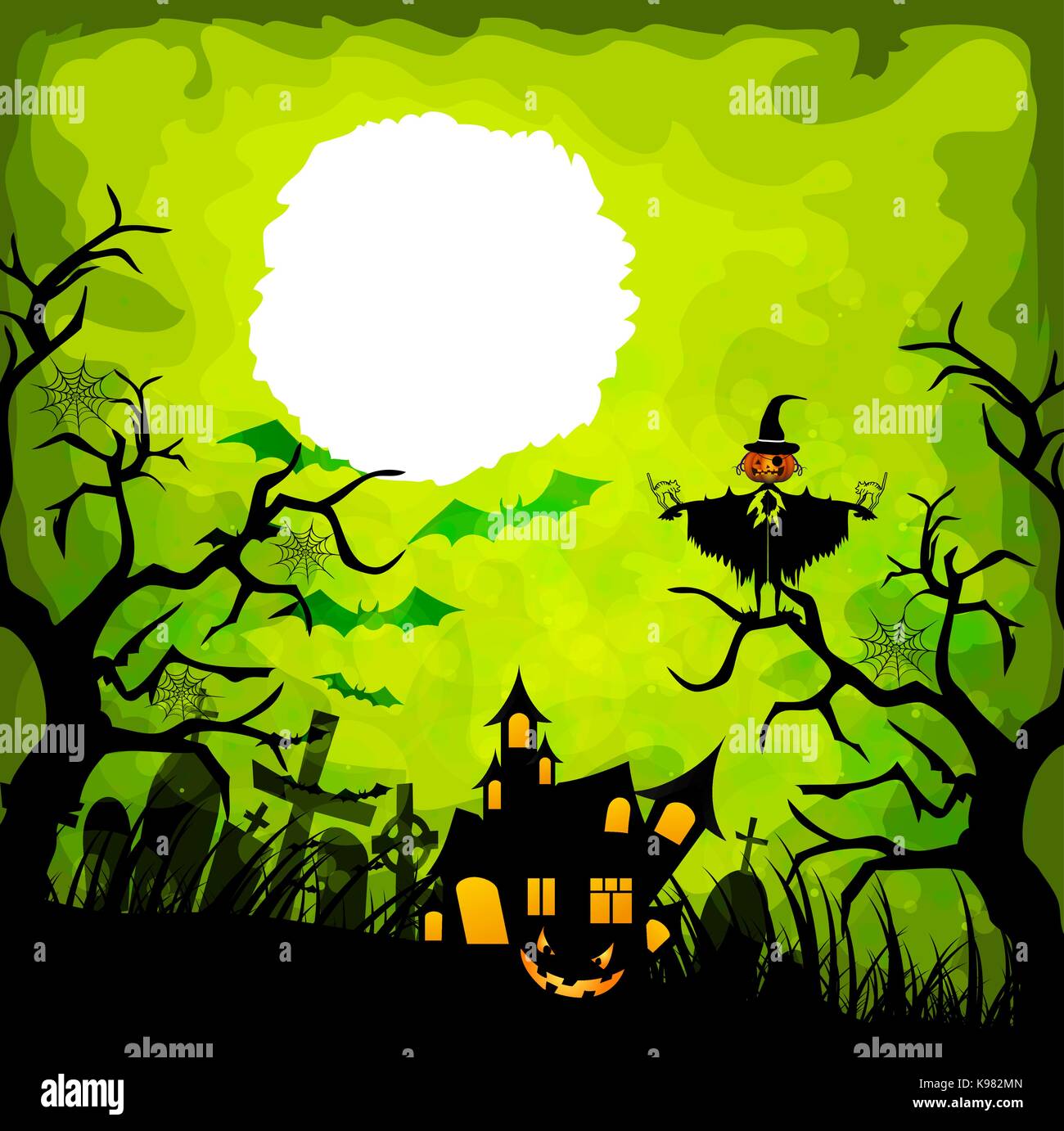 halloween green background Stock Vector Image & Art - Alamy