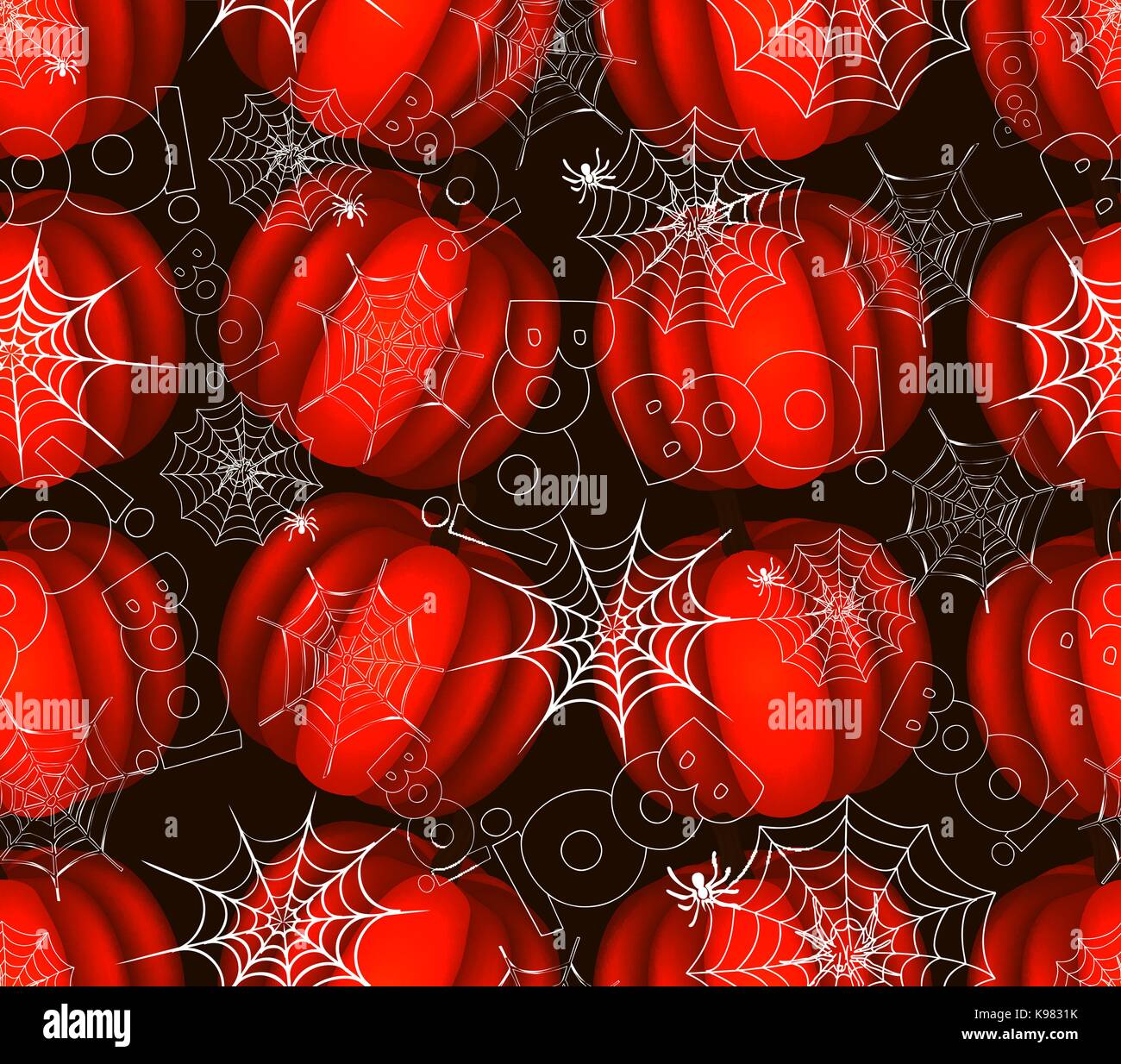 seamless pattern with spider on webs pumpkins Stock Vector Image & Art ...