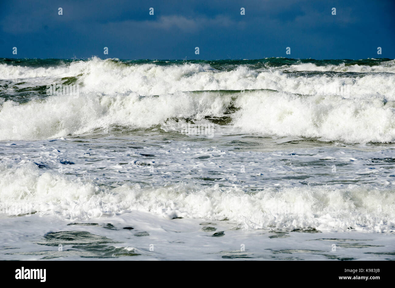 Rough sea at Glenburn, Wairarapa, North Island, New Zealand Stock Photo