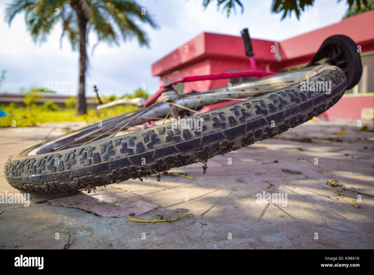 Old Bicycle Rim Stock Photo