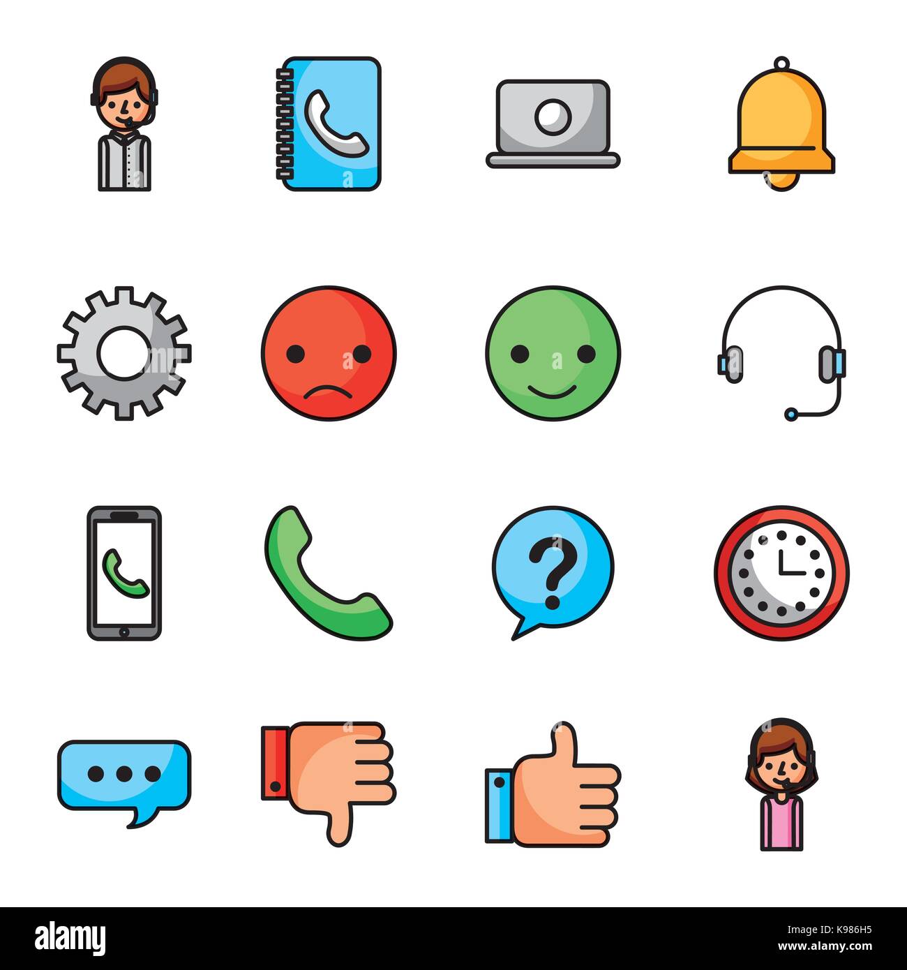 collection icons customer service instrument element Stock Vector Image ...