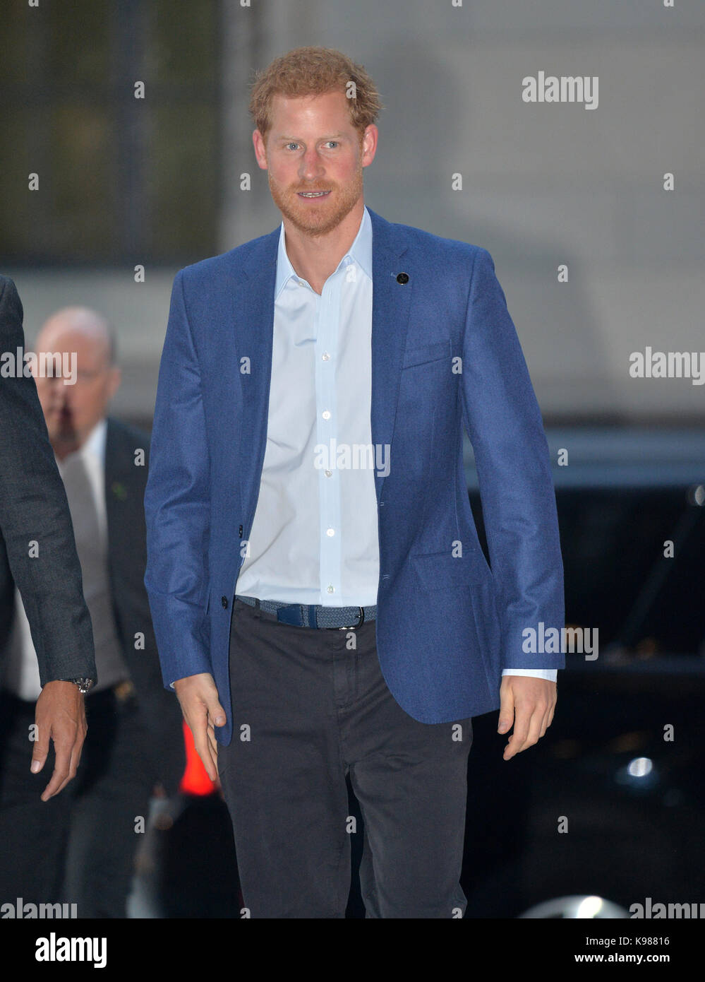 Prince Harry arrives for the True Patriot Love Symposium at the Scotia Plaza in Toronto, Canada. Stock Photo