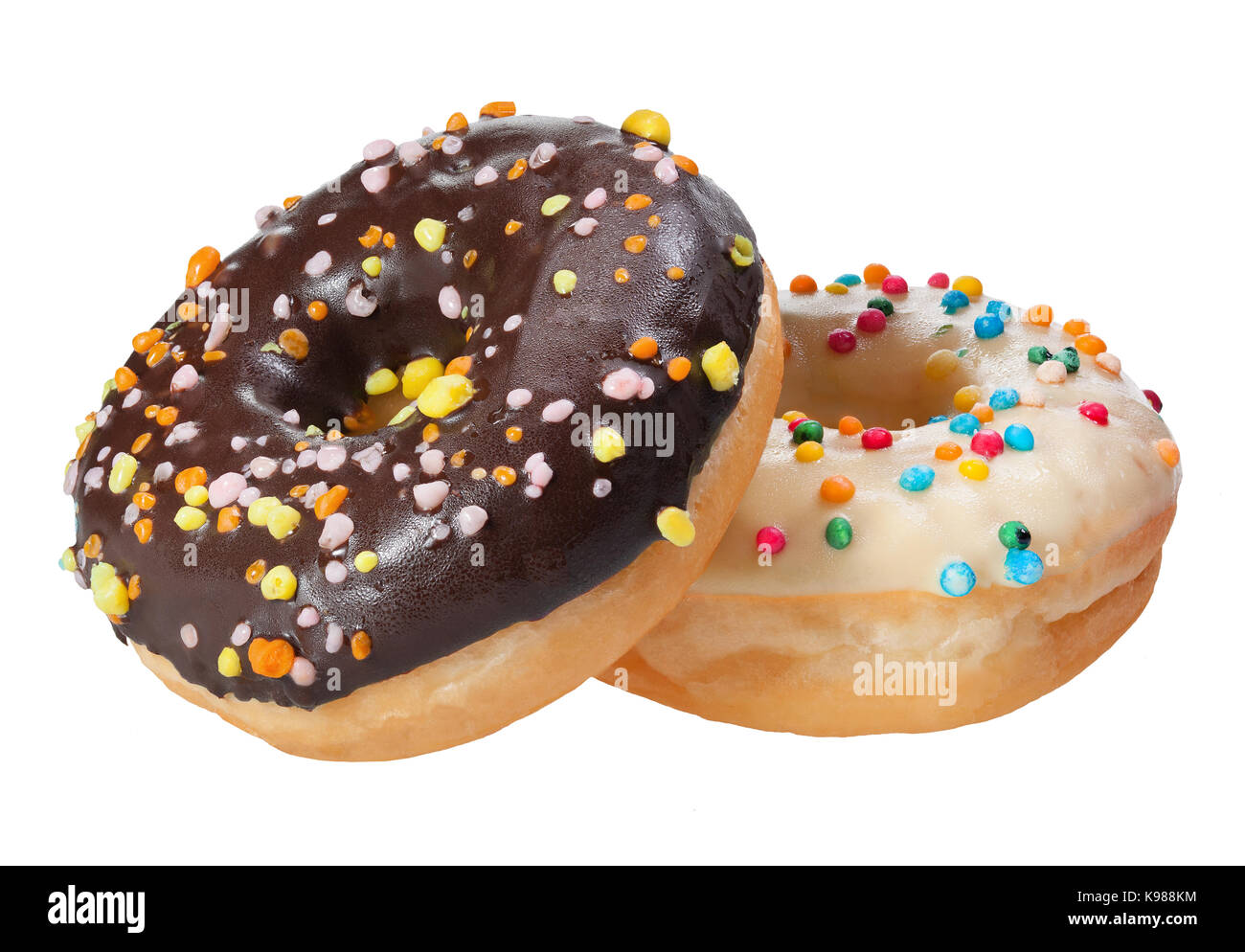 Donut with colorful sprinkles isolated on white background Stock Photo ...