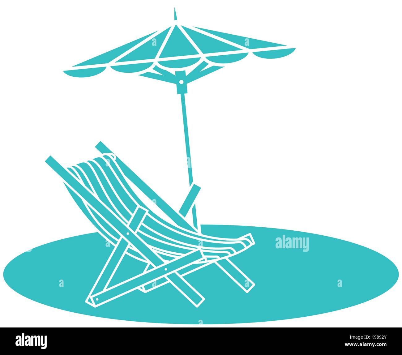 beach umbrella with chair vector illustration design Stock Vector Image ...