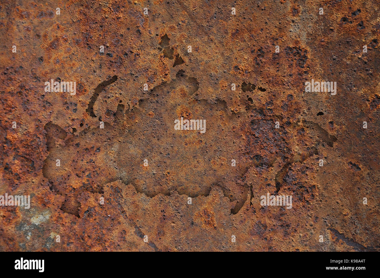 Map of Russia on rusty metal Stock Photo - Alamy