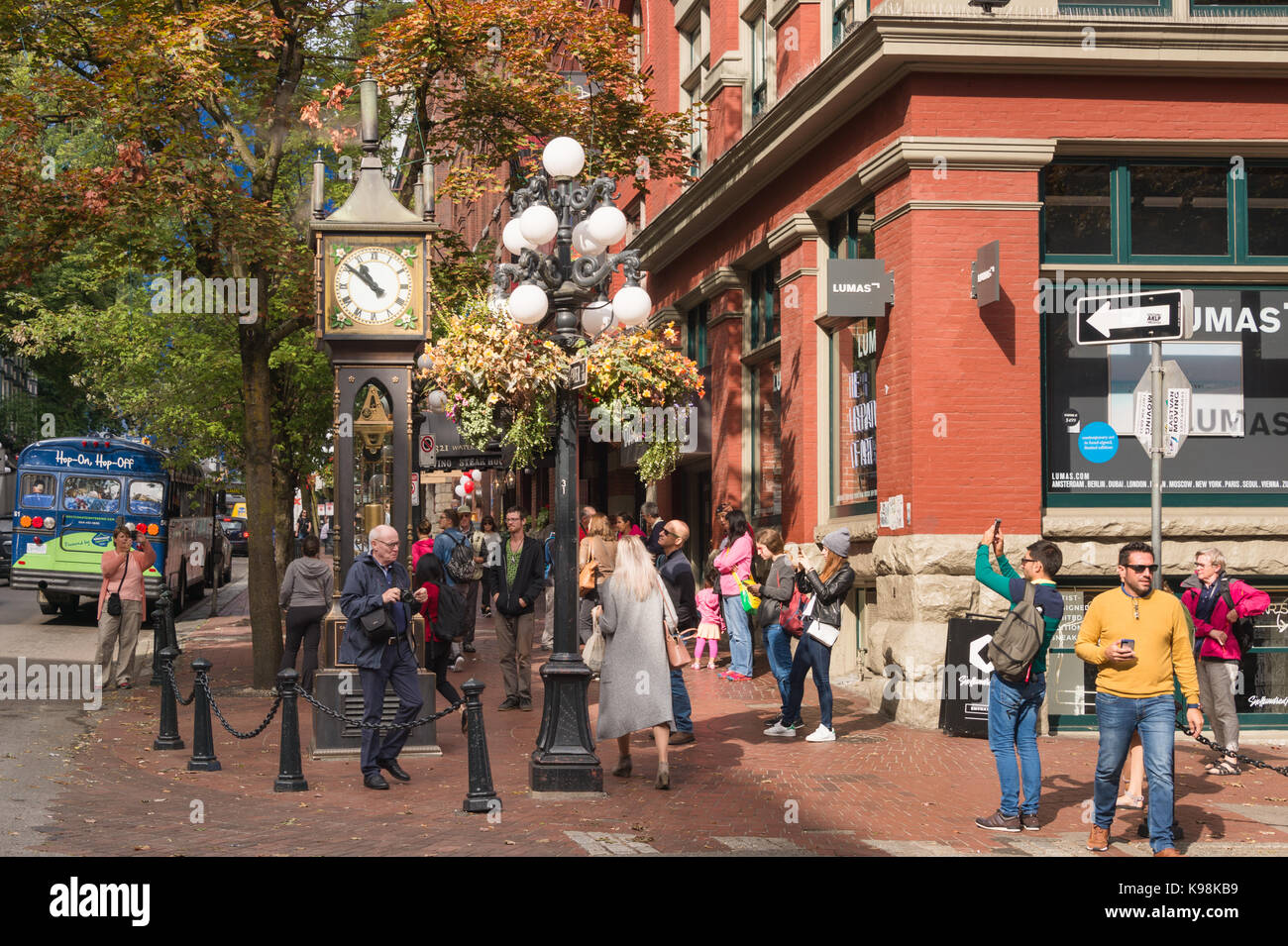 Vancouver, British Columbia, Canada - 13 September 2017: Steam Clock in Gastown District Stock Photo