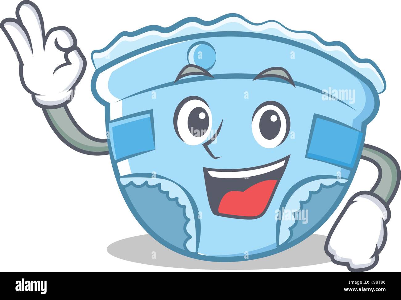 Okay baby diaper character cartoon Stock Vector Image & Art Alamy