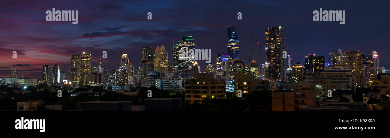 Bangkok skyline at dusk Stock Photo - Alamy