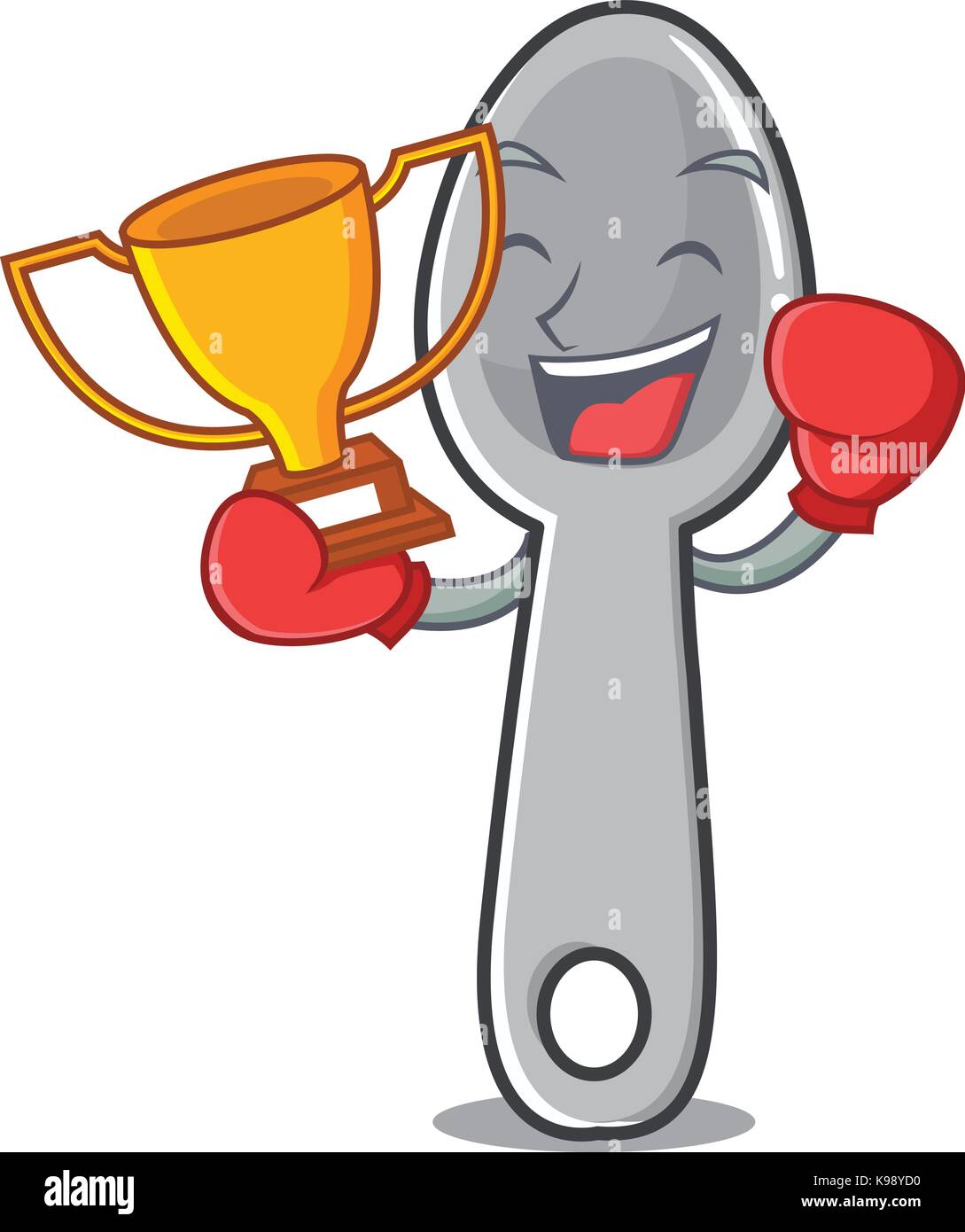 Boxing winner spoon character cartoon style Stock Vector Image & Art