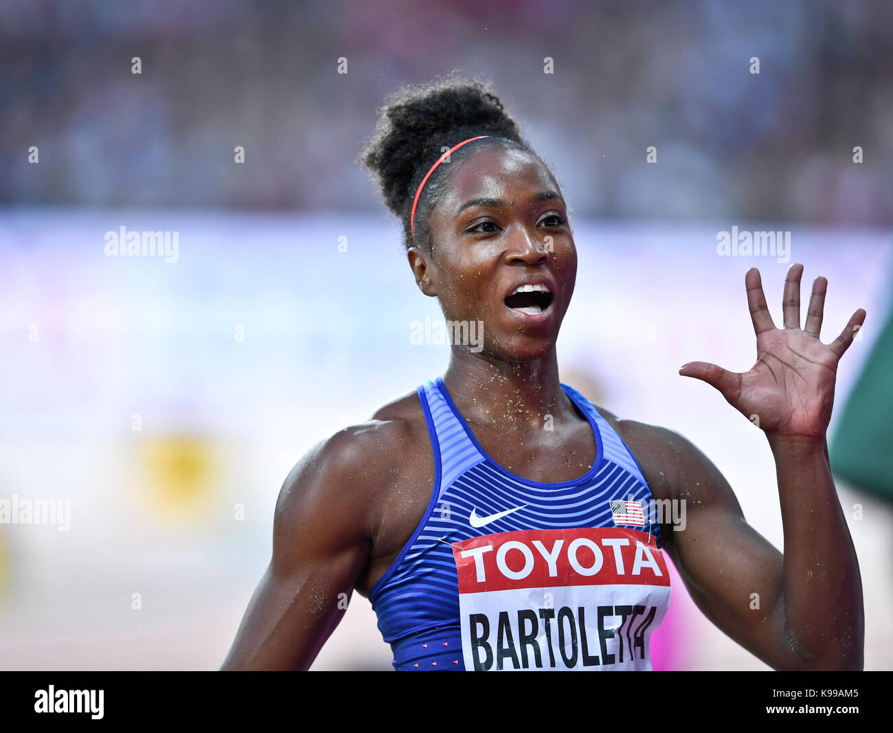 Tianna Bartoletta (USA) -  IAAF Athletics World Championships - London 2017 Stock Photo