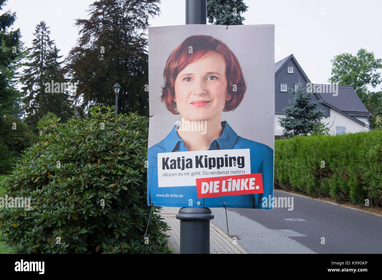 Katja Kipping, Die Linke pre-election campaign poster Stock Photo