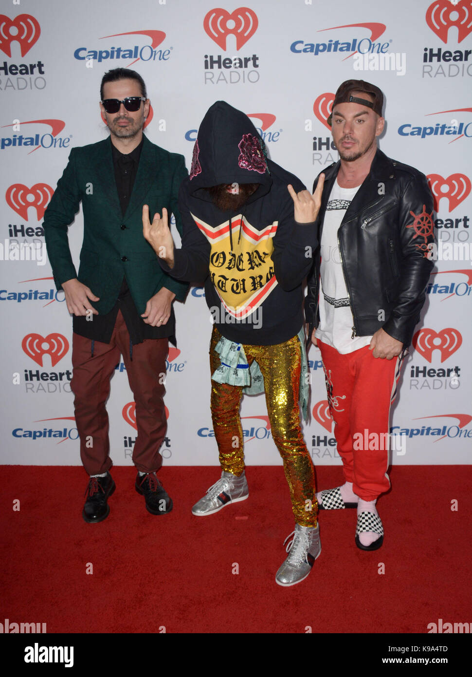 Las Vegas, Nevada, USA. 22nd Sep, 2017. Rock group 30 Seconds to Mars attend the 2017 iHeart Radio Music Festival Day 1 on September22, 2017 at the T-Mobile Arena in Las Vegas, Nevada Credit: Marcel Thomas/ZUMA Wire/Alamy Live News Stock Photo