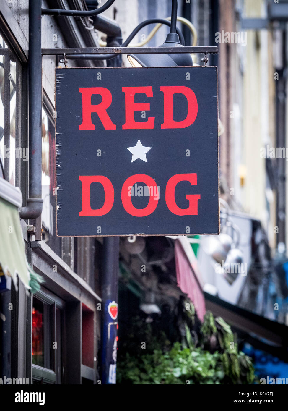 Red Dog Saloon Soho London Sign outside the Red Dog Saloon American