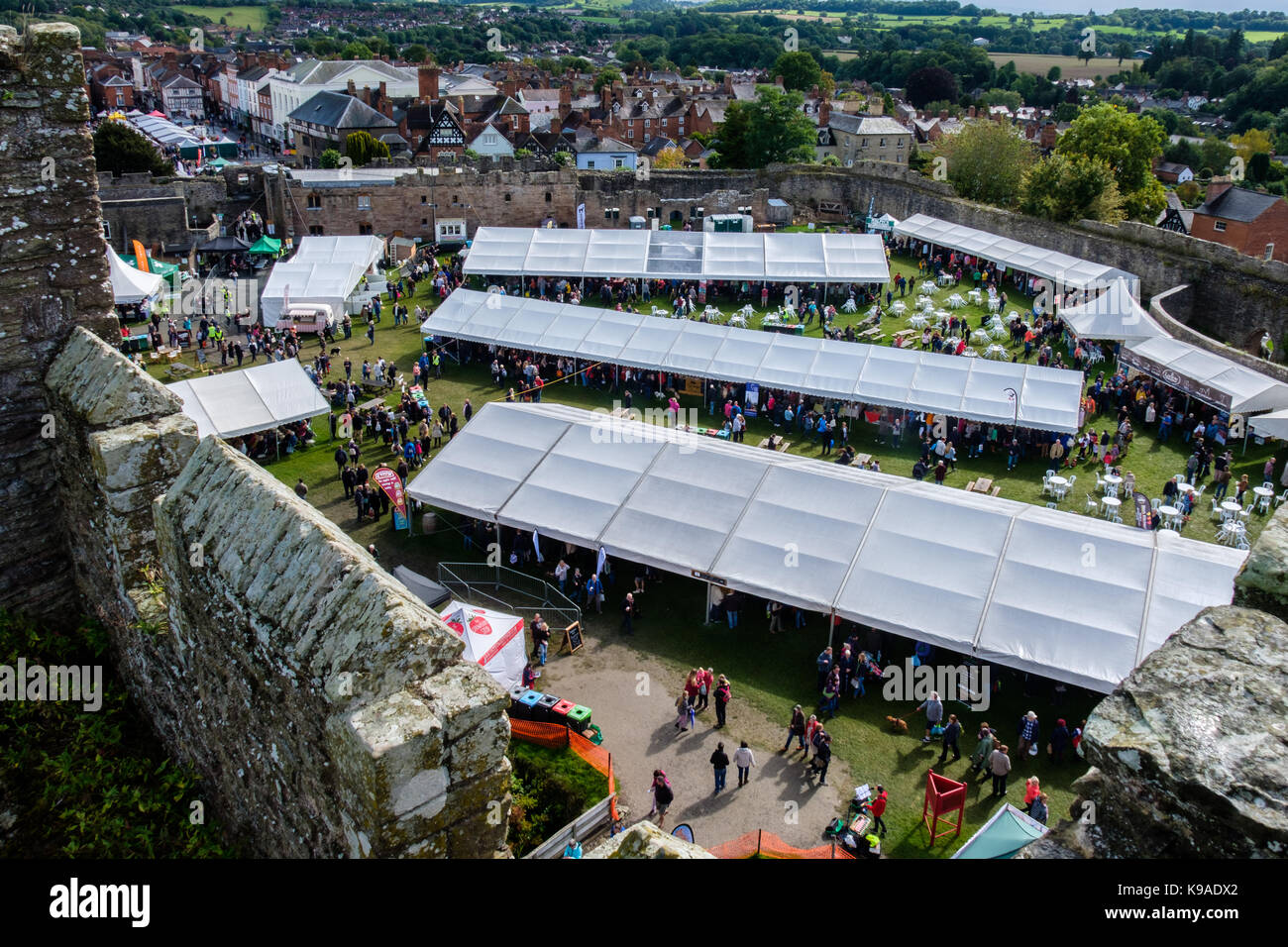VIsitors at the 2017 Ludlow Food Festival, Ludlow, Shropshire, UK Stock Photo