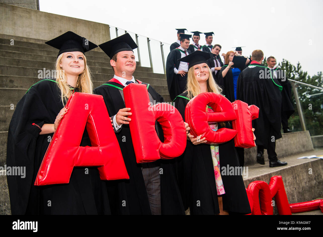 Higher Education in the UK Aberystwyth University students wearing