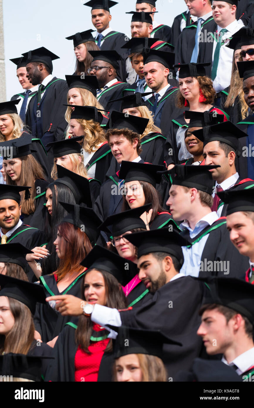 Higher Education in the UK Aberystwyth University students wearing