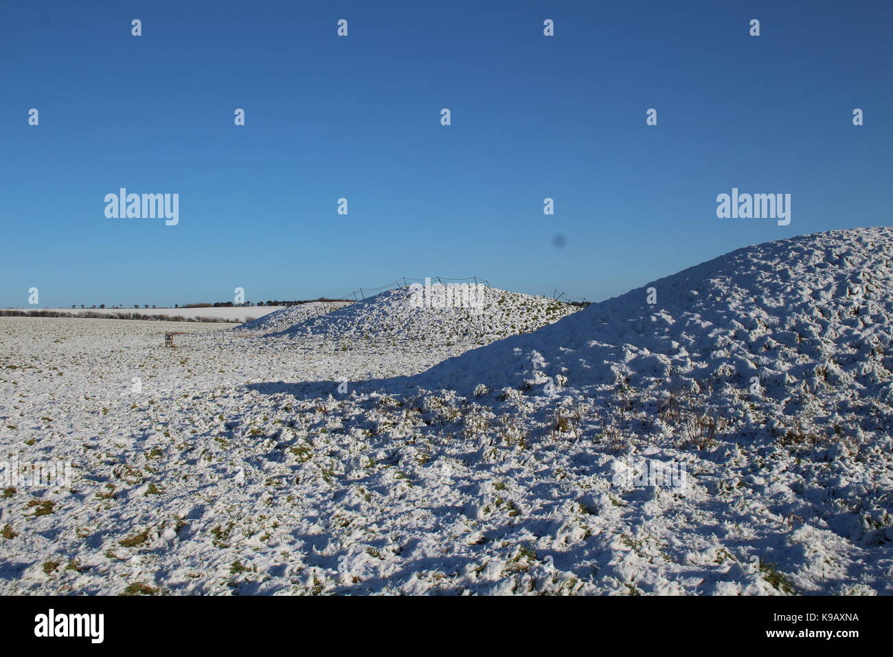 Bronze Age Round Barrows, Avebury, UK Stock Photo