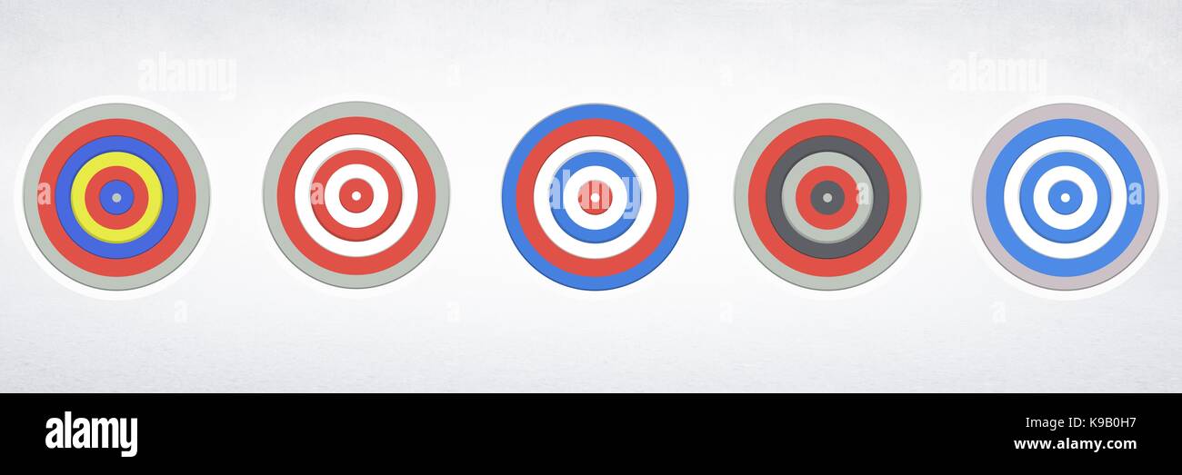 Digital composite of Row of five Targets Stock Photo - Alamy