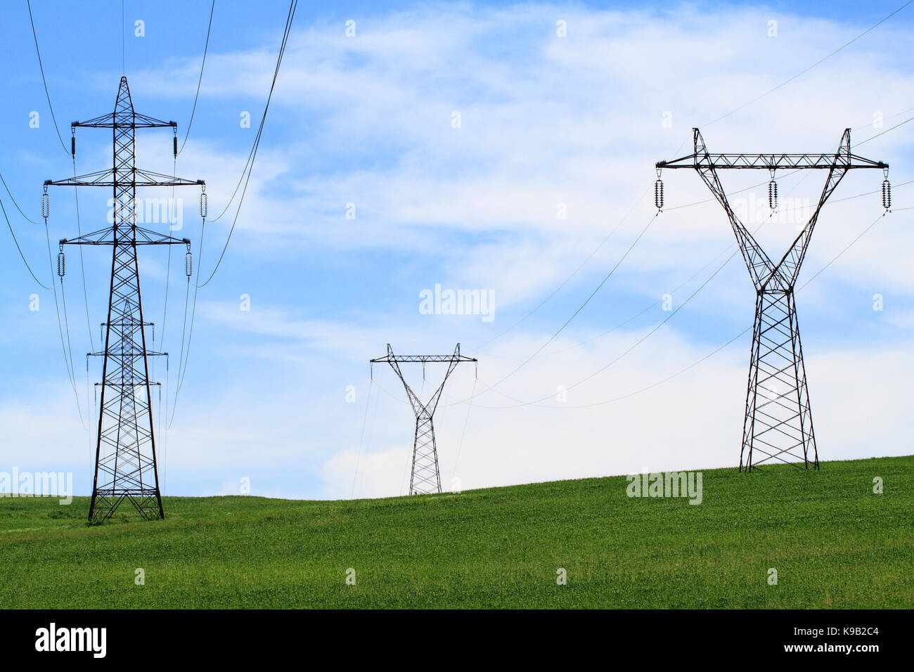 Renewable energy transmission lines hires stock photography and images