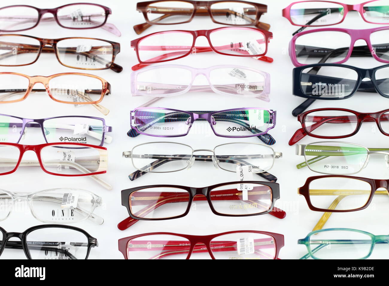 Collection of modern medical eyeglasses Stock Photo Alamy