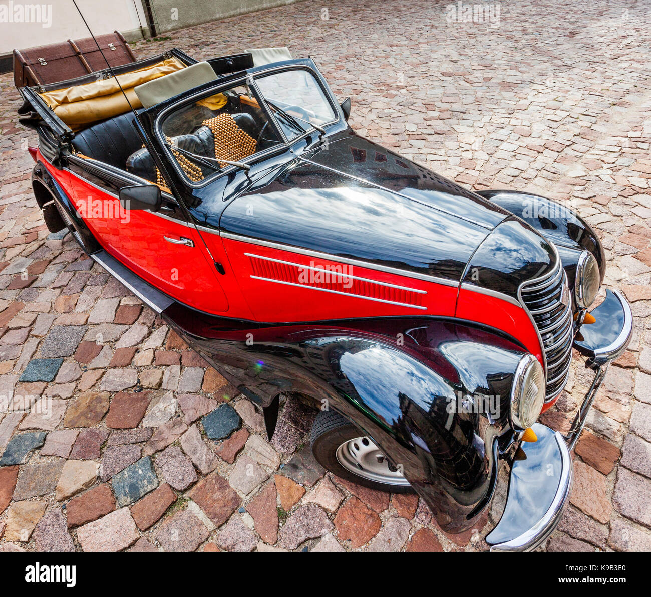 Germany, Saxony, Meissen, IFA convertible oldtimer on Cathedral Square, Albrechtsburg castle hill Stock Photo