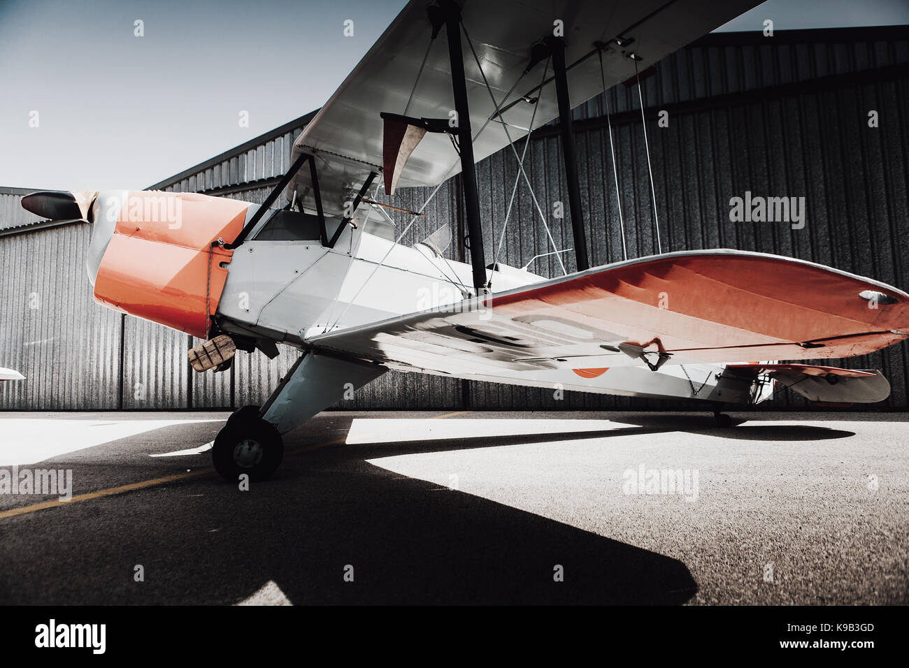 Beautiful vintage plane at the hangar Stock Photo - Alamy