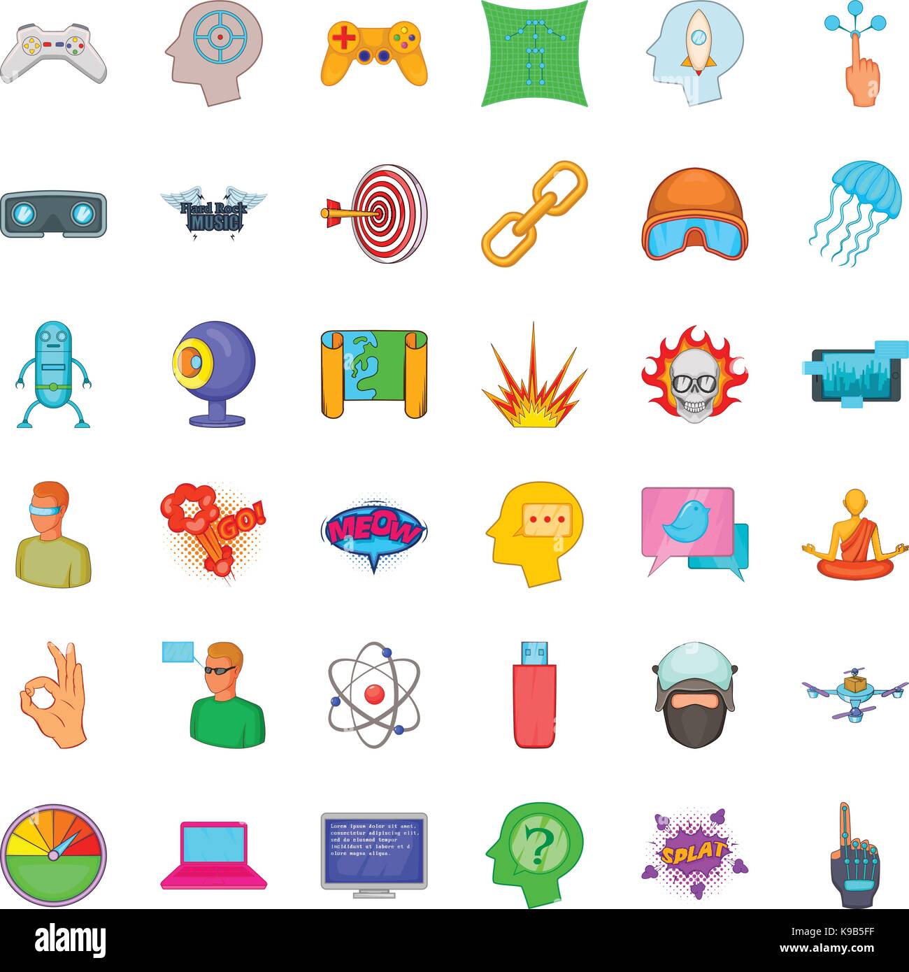 Network icons set, cartoon style Stock Vector Image & Art - Alamy