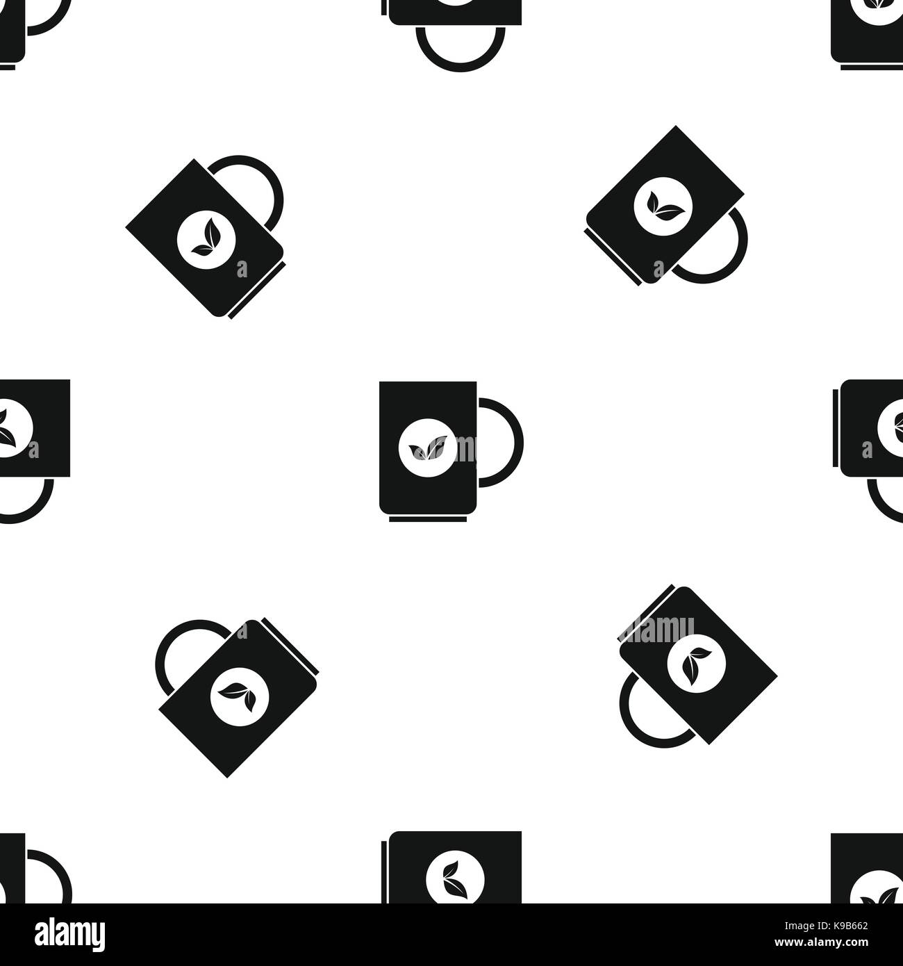 Cup of tea pattern seamless black Stock Vector Image & Art - Alamy