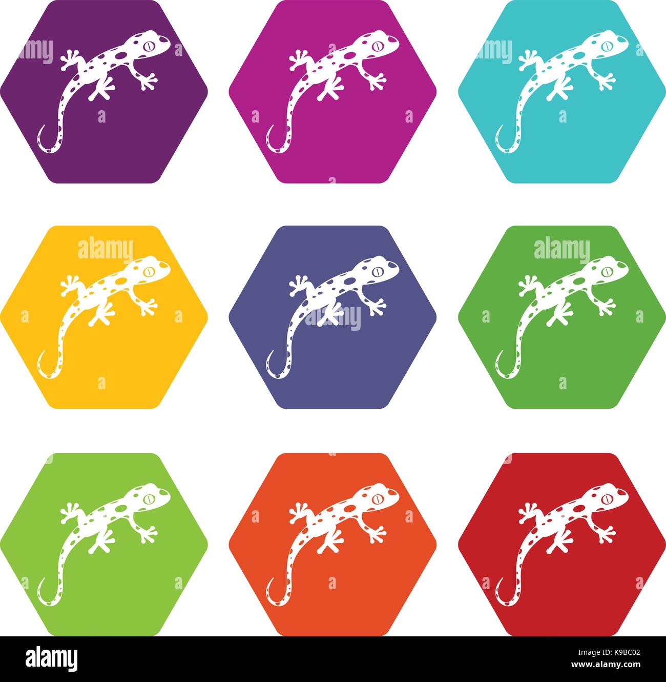 Chameleon icon set color hexahedron Stock Vector Image & Art - Alamy