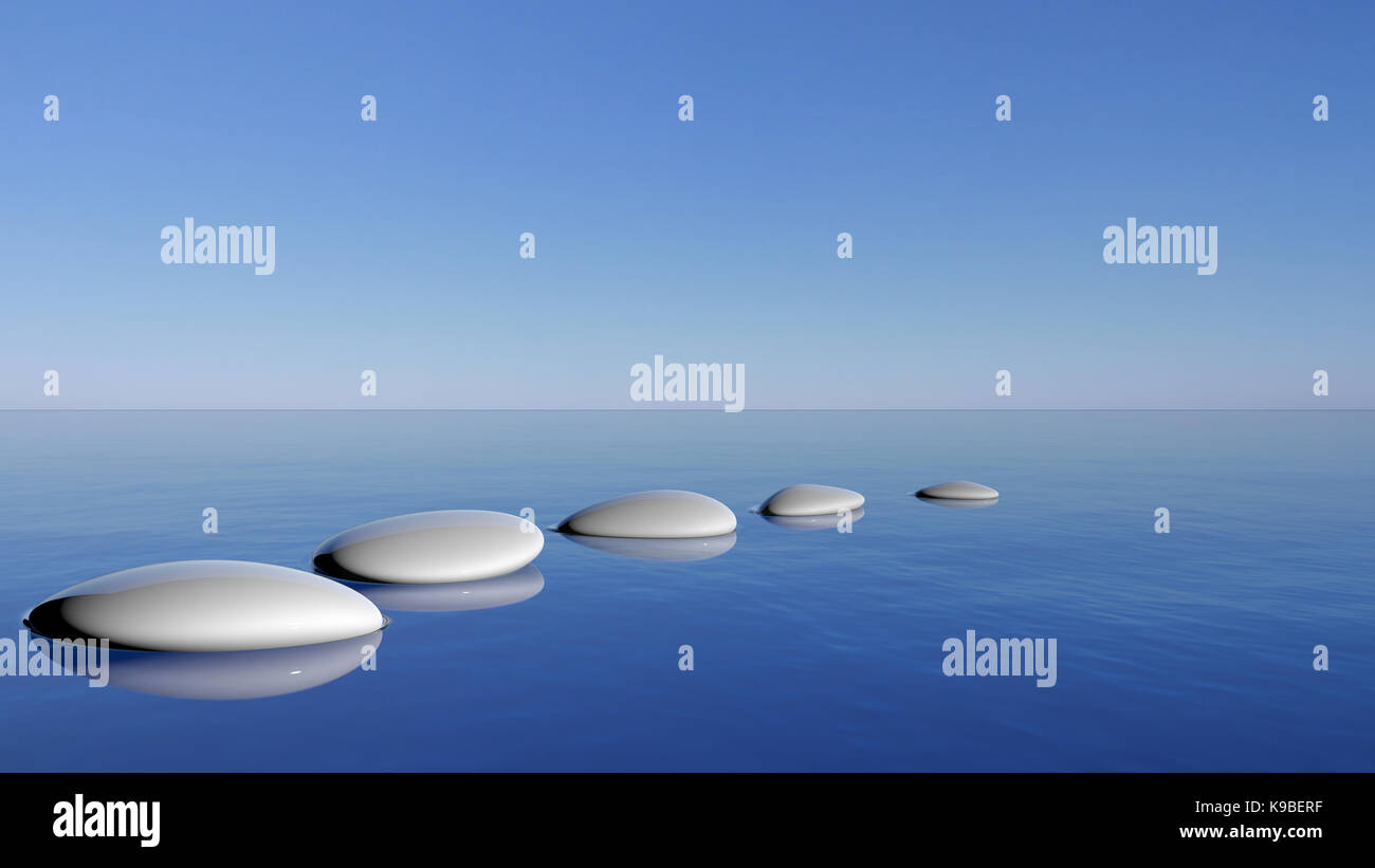 Blue Zen Rocks Zen stones in the blue water Stock Photo - Alamy