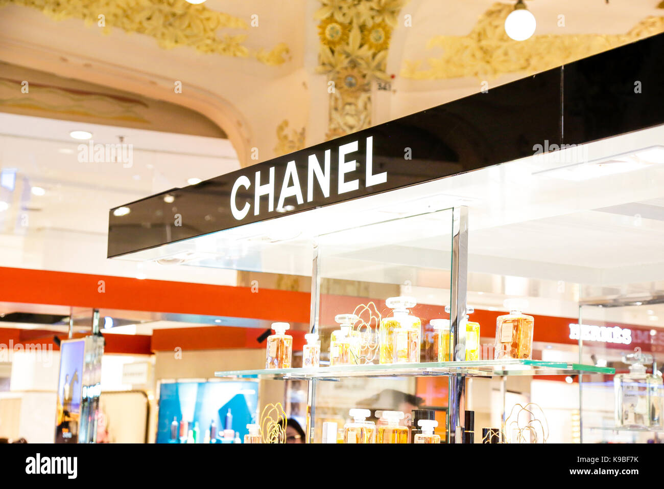 Galerie Lafayette, Paris, France in store makeup and skincare luxury