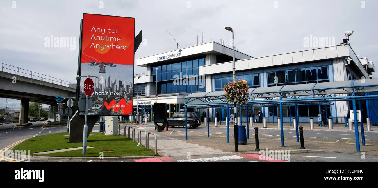 Terminal buildings of London City Airport in Borough of Newham, owned