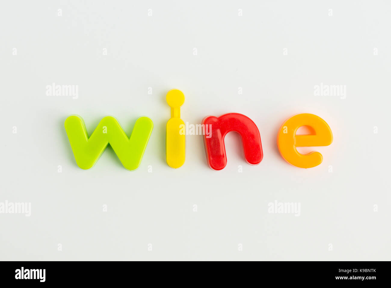 wine word in colourful children's letters Stock Photo Alamy